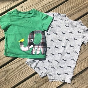 *3 for $9* Shirt & Mustache Romper